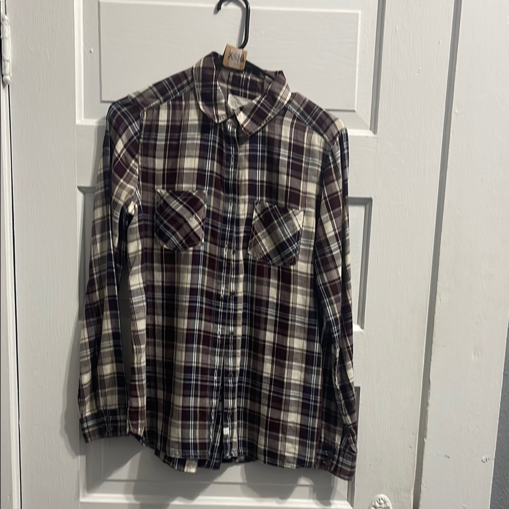Caslon White and Purple Button Down Shirt Versatile Design - Picture 2 of 5